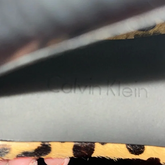 Calvin Klein ‘Kendall’ Faux Fir Leopard Heels, SZ 8M